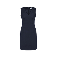 Biz Corporates Comfort Wool Stretch Womens Sleeveless V Neck Dress