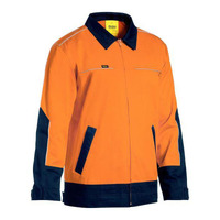 Bisley Hi Vis Drill Jacket with Liquid Repellent Finish