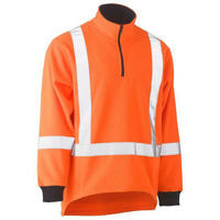 Bisley X Taped TTMC Hi Vis Polar Fleece 1/4 Zip Pullover