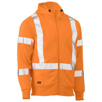 Bisley X Taped Hi Vis Zip Front Fleece Hoodie