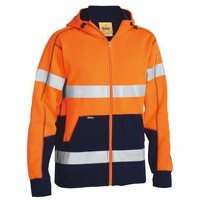 Bisley Taped Hi Vis Zip Fleece Hoodie with Sherpa Lining