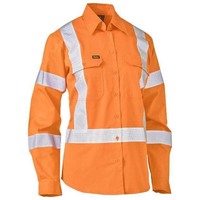 Bisley Women's X Taped Biomotion Hi Vis Cool Lightweight Drill Shirt