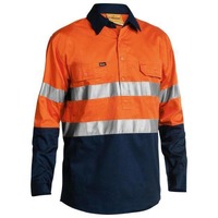 Bisley Taped Hi Vis Closed Front Cool Lightweight Shirt