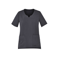 Biz Care Womens Avery Tailored Fit Round Neck Scrub Top