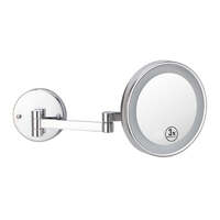 Silver round wall mounted mirror