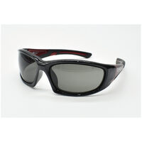 Eyres by Shamir BERCY Shiny Black & Red Frame Grey Lens Safety Glasses