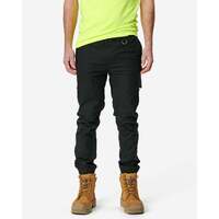 Mens Cuffed Elastic Waist Pant Black