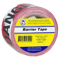 Husky Tape 16x Pack 560 Barrier Warning Tape Red/White Danger 75mm x 100m