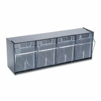 Tilt Bin Storage Unit - 600mm - 4 Bins - Black