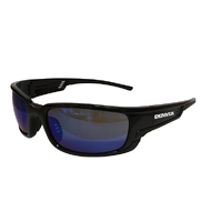 DENVER Premium Safety Glasses Black Frame Blue Mirror Lens