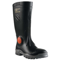 Stimela 'Superintendant' Black Gumboot with Safety Toe & Midsole