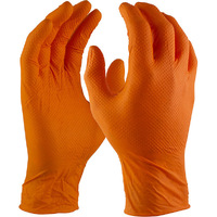 ORANGE SHIELD Extra Heavy Duty Disposable Nitrile Gloves Box 100 10x Pack