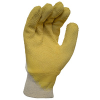 Premium Yellow Latex Coated Glass Gripper Glove 12x Pack