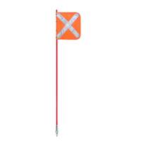 4WD Vehicle Minewhip c/w Reflective Crossed Orange Mesh Flag & Snap On Base