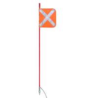 4WD Vehicle Minewhip c/w LED Light & Reflective Crossed Orange Mesh Flag