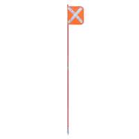 4WD Vehicle 2 Piece Minewhip c/w Reflective Crossed Orange Mesh Flag & Snap On Base