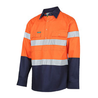 WORKIT Hi-Vis 2 Tone Closed Front Regular Weight Taped Shirt