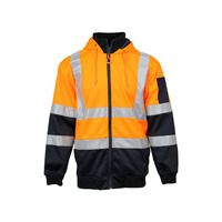 WORKIT Hi-Vis 2 Tone Full Zip Tech Fleece Taped Hoodie