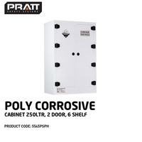 Poly Corrosive Cabinet 250LTR 2 Door 6 Shelf