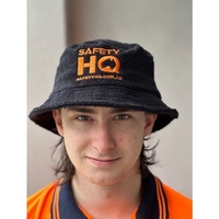 SafetyHQ Terry Towelling Bucket Hat - Black