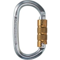 Oval Steel Tri 30kN Steel Karabiner 21mm Triple Action Gate 10kN Side Loading Silver