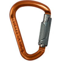 Double Tri 22kN Alloy D Shape Karabiner 180 Degree Technology 20mm Triple Action Gate Orange/Grey