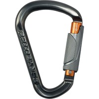 Double Twist 22kN Alloy D Shape Karabiner 180 Degree Technology 20mm Twist Lock Gate Grey/Orange