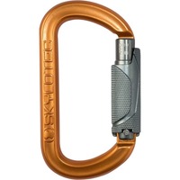 Double O 24kN Alloy Oval Shape Karabiner 180 Degree Technology 25mm Triple Action Gate Orange/Grey