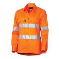 TRU Workwear Ladies Lightweight Vented Hi-Vis Drill Shirt with 3M Tape