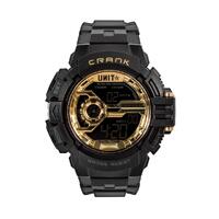 Unit Mens Watch Crank Black Gold OSFM Blk Gold