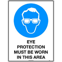 Eye Protection Must Be Worn In This Area Mining Safety Sign 450x300mm Poly