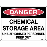 Danger Chemical Storage Area Unauthorised Personnel Keep Out Safety Sign 300x225mm Metal