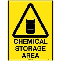 Chemical Storage Area Safety Sign 450x300mm Metal