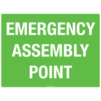 Emergency Assembly Point Safety Sign 450x300mm Metal