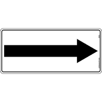 Arrow Safety Sign 450x200mm Metal