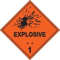 Explosive 1 Self Adhesive Labels 100x100mm Roll of 250