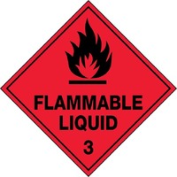 Flammable Liquid 3 Self Adhesive Labels 100x100mm Pack of 6