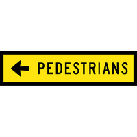 Pedestrians Left Arrow Traffic Safety Sign Boxed Edge 1200x300mm