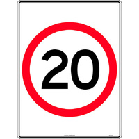 20 In Roundel Traffic Safety Sign Metal 600x450mm