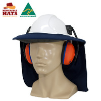 Earmuff Hard Hat Brim with Flap