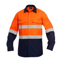 KingGee Mens Workcool2 Hi Vis Reflective Spliced Shirt Long Sleeve