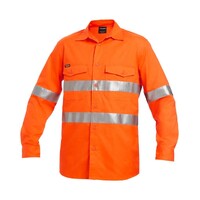 KingGee Mens Workcool2 Hi Vis Reflective Shirt Long Sleeve