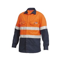 Hard Yakka Shieldtec Fr Hi-Visibility Two Tone Open Front Long Sleeve Shirt With Fr Tape