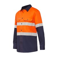 Hard Yakka Koolgear Hi-Visibility Two Tone Ventilated  Long Sleeve Shirt With Tape