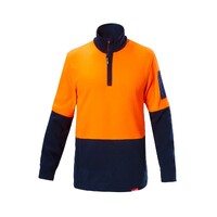 Hard Yakka Hi Vis 2Tone 1/4 Zip Brushed Fleece Jumper