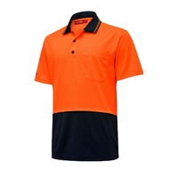 Hard Yakka Hi Vis 2 Tone L/Sl Micro Mesh Polo