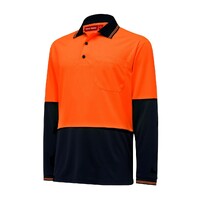 Hard Yakka Hi Vis 2 Tone L/Sl Micro Mesh Polo