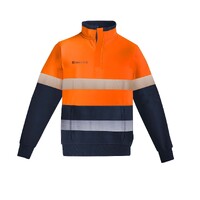 Syzmik Mens Orange Flame HRC 2 Hoop Taped 1/4 Zip Brushed Fleece