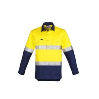 Syzmik Mens Hi Vis Closed Front L/S Shirt Hoop Taped