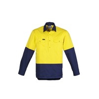 Syzmik Mens Hi Vis Closed Front L/S Shirt